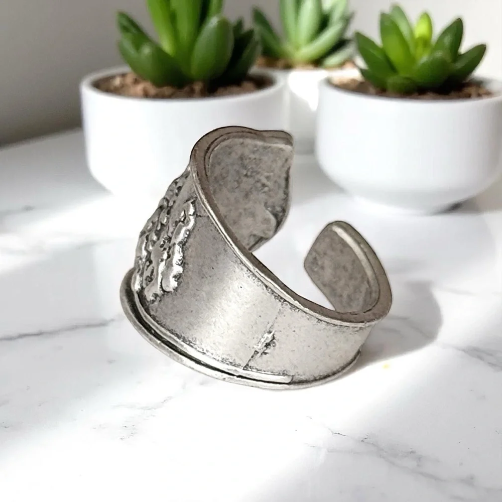 5 For $25💫Trendy Modish Silver Spoon Ring
